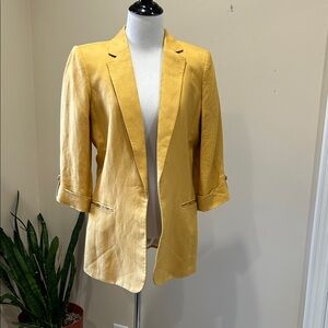 Calvin Klein Yellow Open Front Blazer Jacket